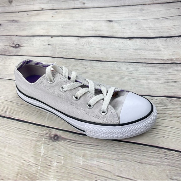 Converse All Star Double Tongue Junior Unisex Shoes Off white/Light Gray size 1 - Picture 10 of 10